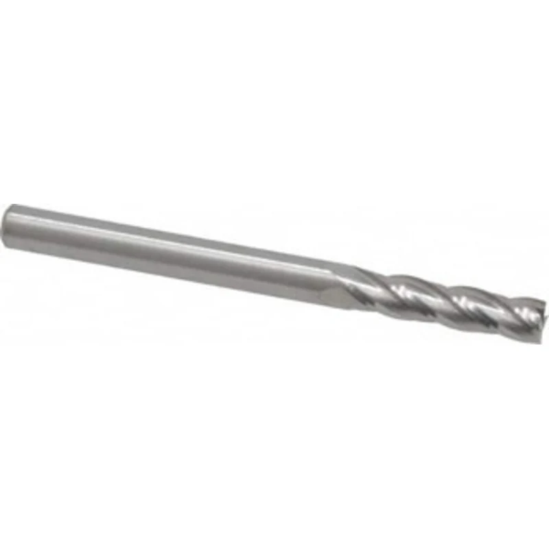 RobbJack 1/8, 1/2 LOC, 1/8 Shank Diam, 1-1/2 OAL, 4 Flute, Solid Carbide Square End Mill Single End, Uncoated, Spiral...